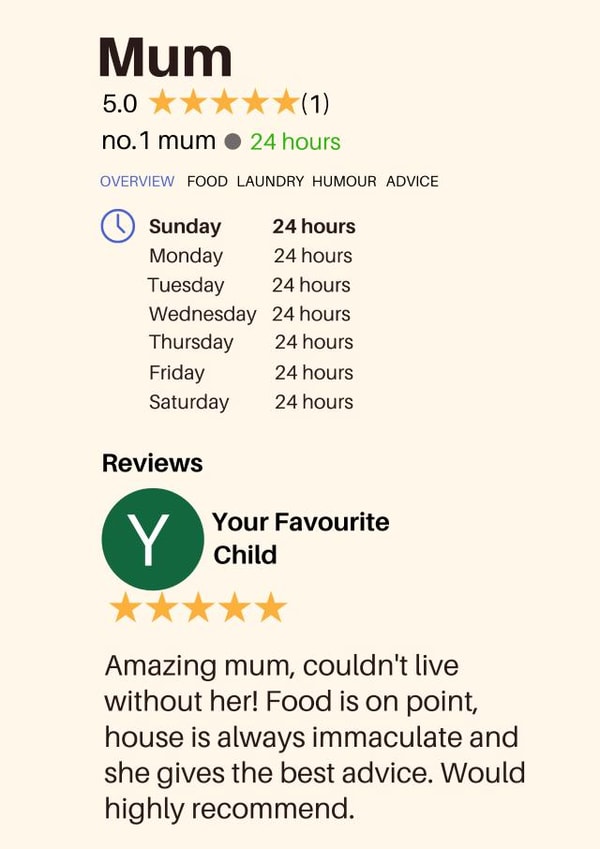 Mum - Google Review! created by Culture Cardz