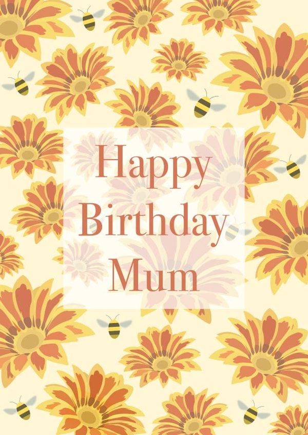 Floral and bee Birthday Card for Mum created by Charlotte Elizabeth