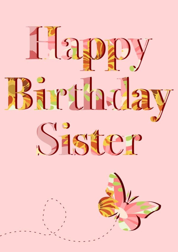 Pretty Birthday Card for your sister created by Charlotte Elizabeth