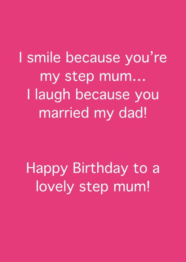 Funny Birthday card for a lovely step mum. created by Fee Fee