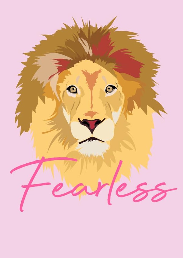 Lion Fearless card created by Laura Niles Design