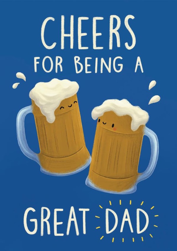 Cheers Father Day Card created by Sophie Kent Illustration