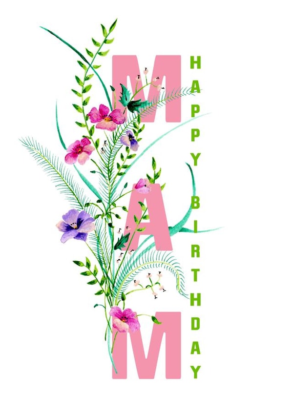 Mam Floral Birthday Card 1001 created by Jasmine Violet
