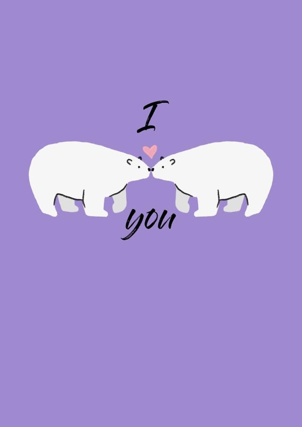 Polar bear 'i love you' card created by Kirby Jennings