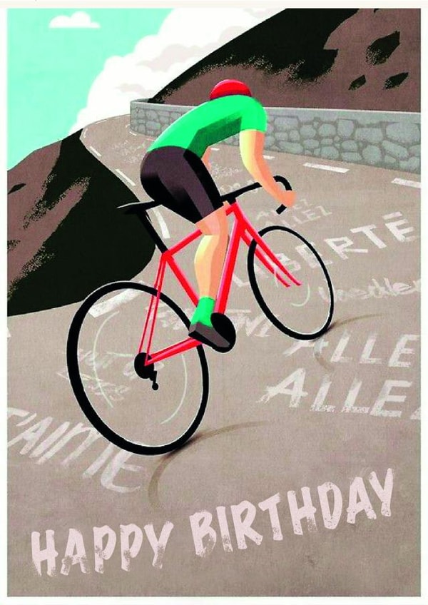 Cycle Racing Birthday Card (le Tour De France) created by Groves Design