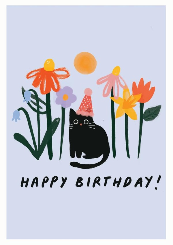 Floral Birthday Cat in a Hat created by Rachael Powick
