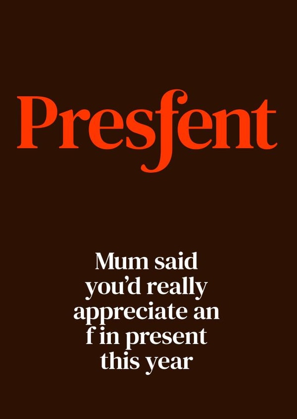 f in Present created by The Great f in Card Company