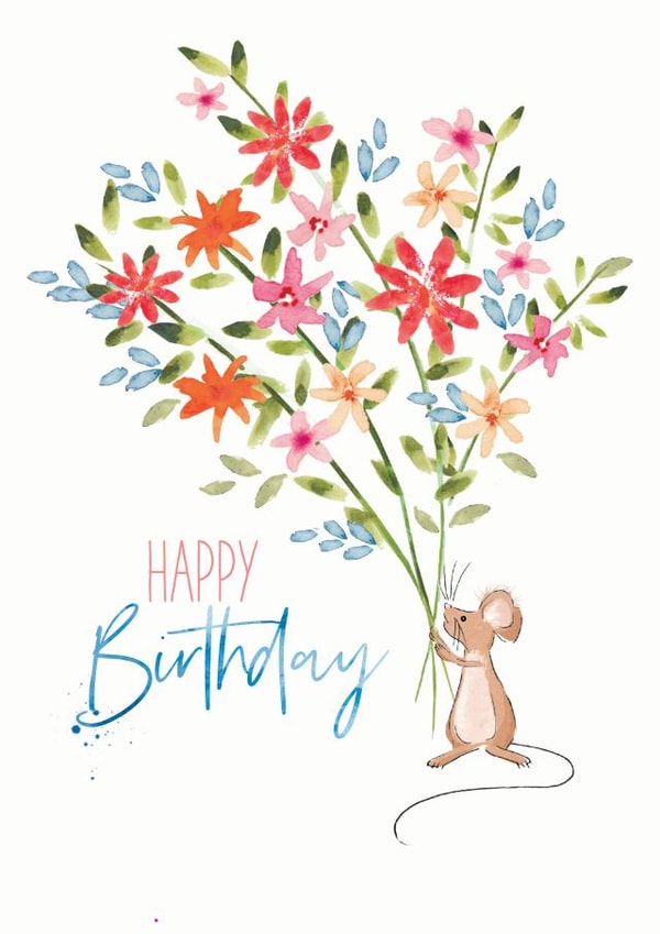 Birthday Card Cute Mouse Female created by Clare Joys