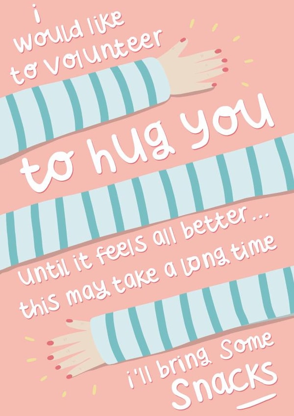 Hugs and Snacks thinking of you card created by Belly Flops 