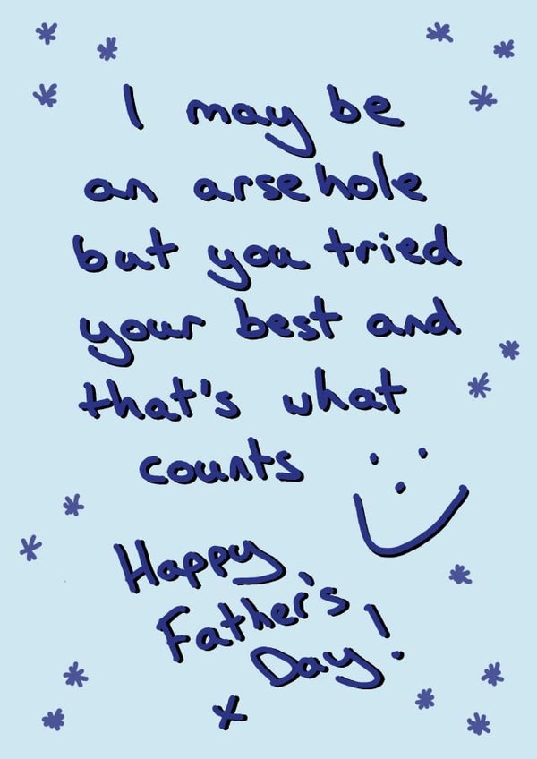 Arsehole Father's Day Card created by Random Shit Cards