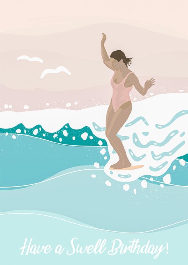 Have a Swell Birthday Beach Surf Birthday Card created by Alice Howland