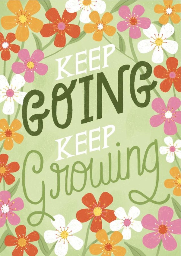 Keep going motivational card created by Katie Brookes