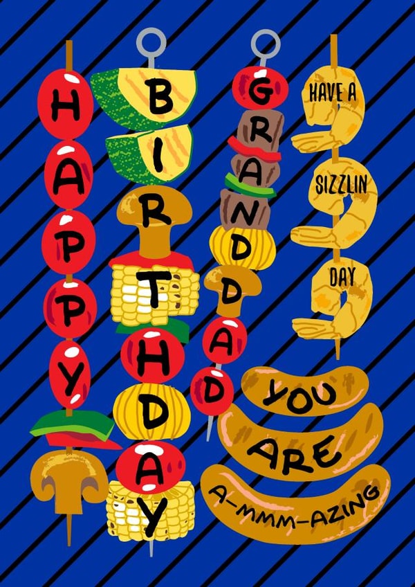 Happy Birthday GRANDDAD BBQ card created by @squiggleinthecity