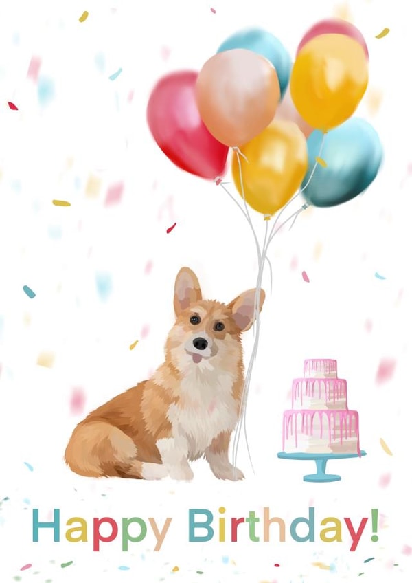 Rainbow Corgi Birthday Card created by Sarah Stephenson