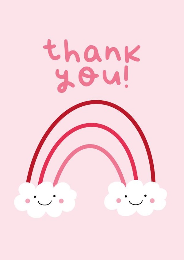 Pink Rainbow Thank You Card created by illustrationlisa