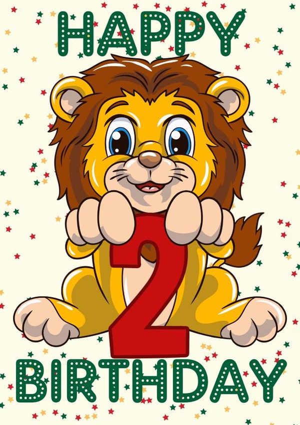 Lion 2nd birthday card created by Love Gifts