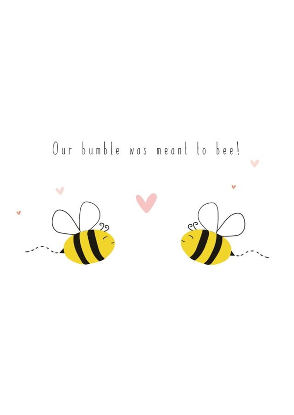 Cute Online Dating Anniversary Card / Wedding Card - Bumble - Our Bumble Was Meant To Be created by Giggl Greetings 