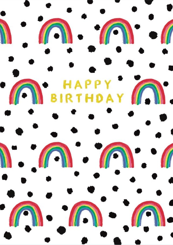 Rainbow Dalmatian Spot Birthday Card created by Dolly’s Doodles