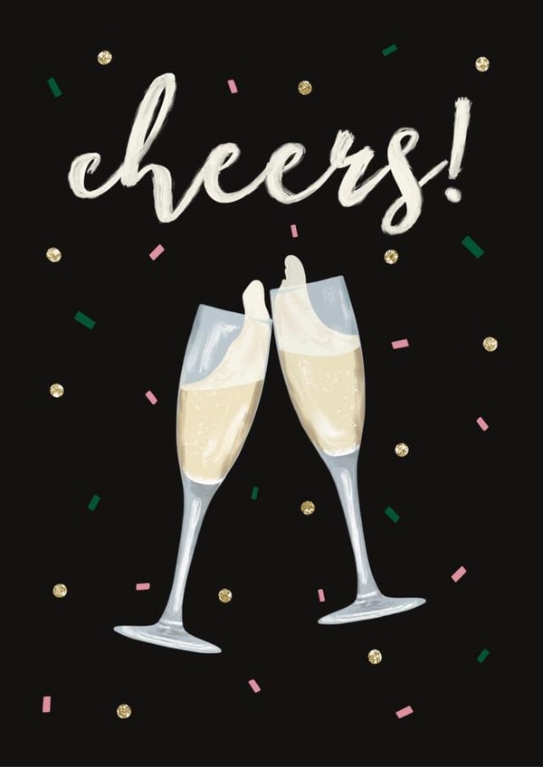 Cheers - Champagne Congratulations Card created by Dolly’s Doodles