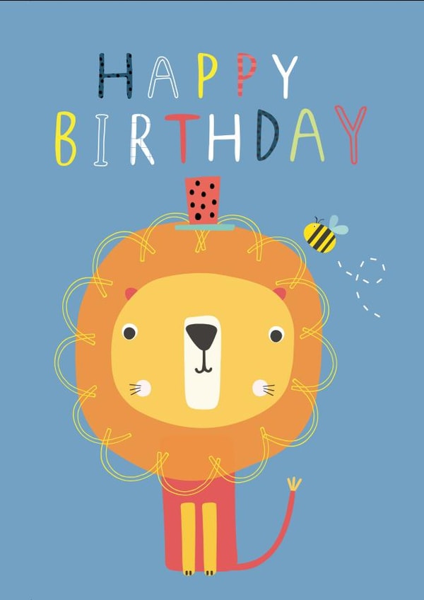 Happy Birthday Lion  created by Sally Payne Design