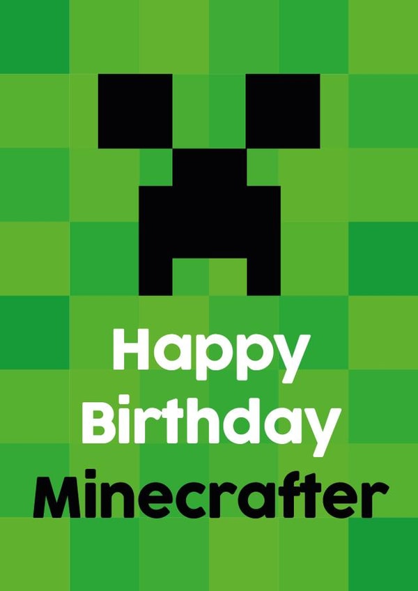 Children's Minecraft Birthday Card created by Tiger Feet Creations