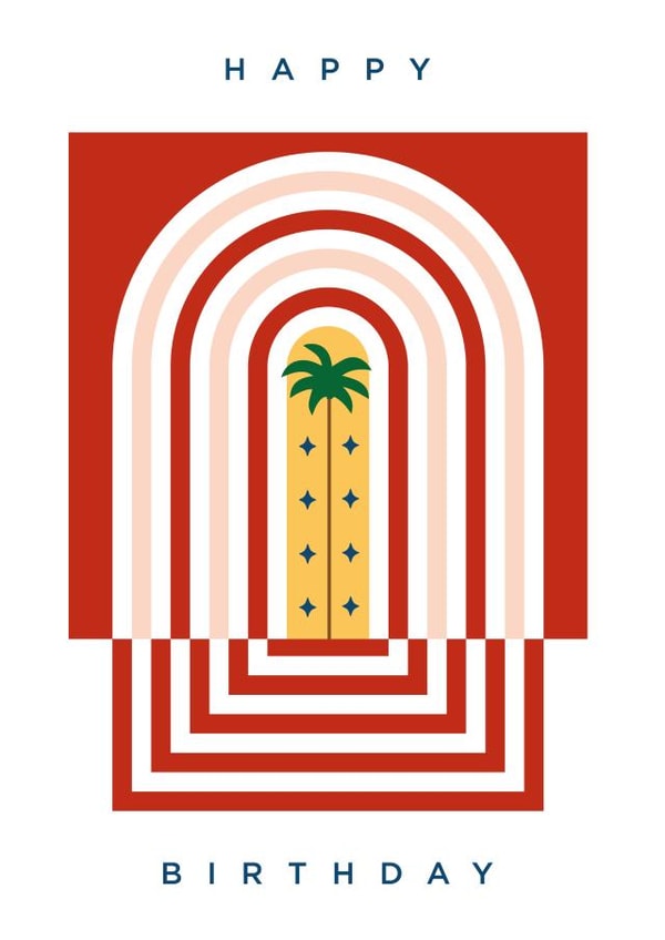 Palm Happy Birthday Greetings Card created by One Girl Studios