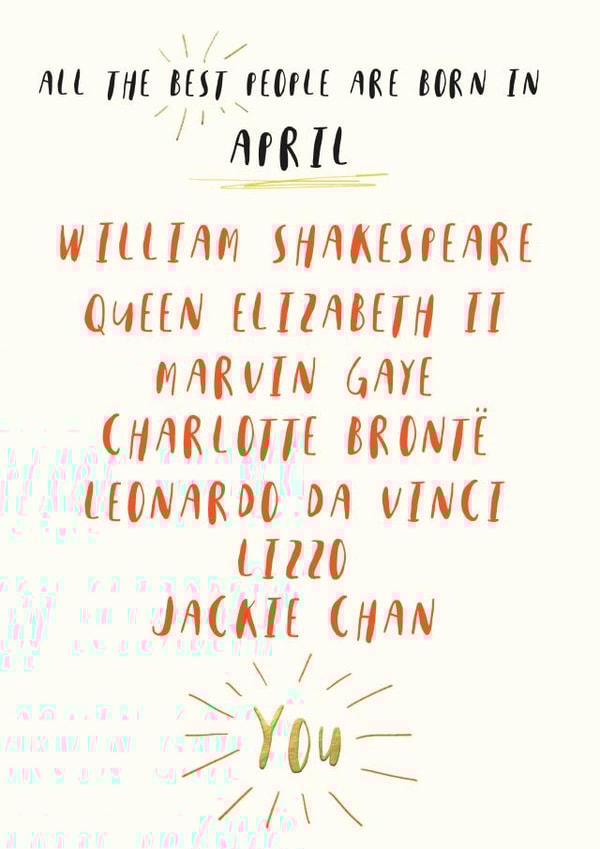 the best people are born in April created by DOTS + STRIPES