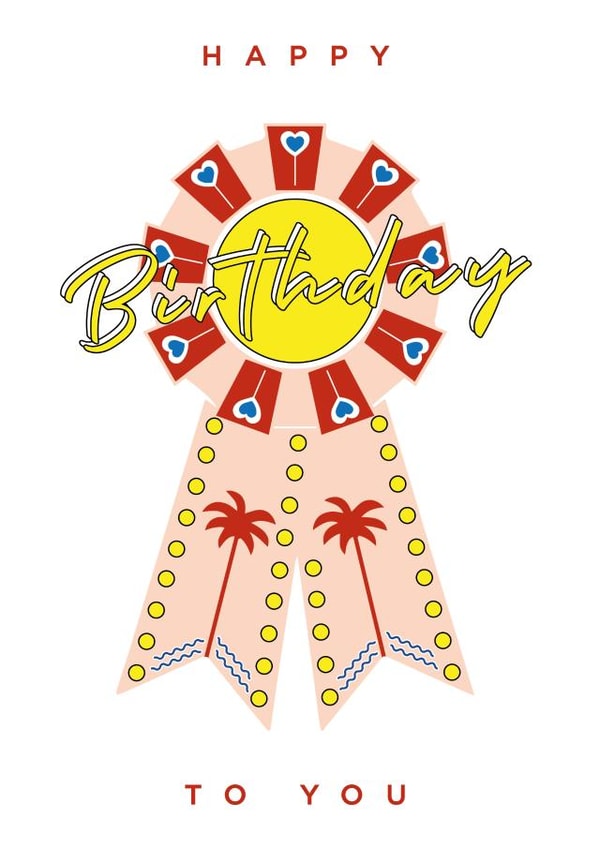 Rosette Birthday Greetings Card created by One Girl Studios