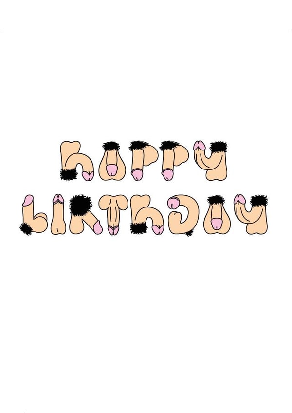 Rude White Penis Happy Birthday Card created by Beyond the Ink
