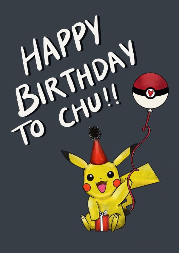 Pokemon birthday card created by Georgia Akers