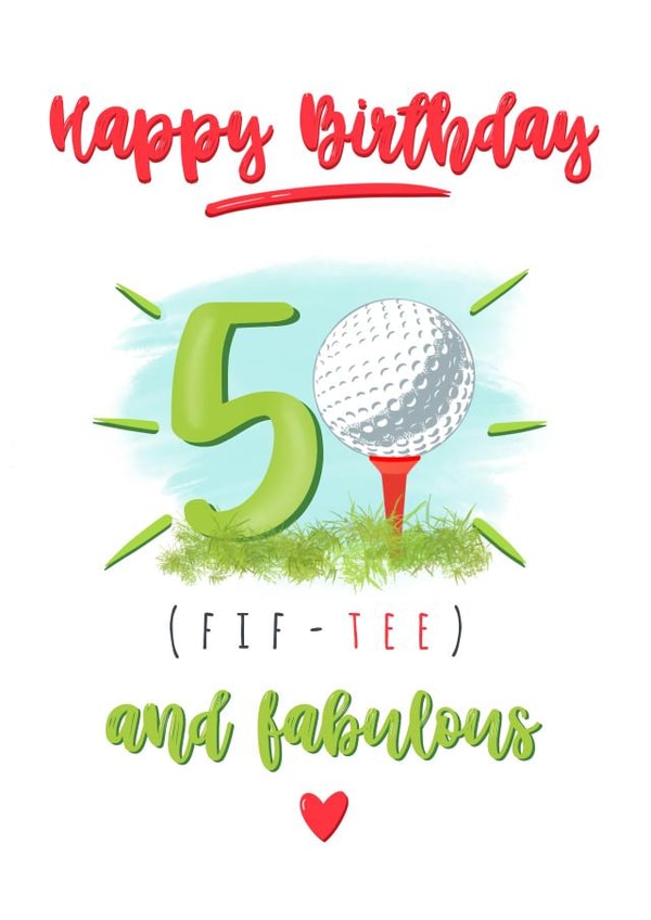 Golf 50th Birthday punny card created by Little Cat Creates