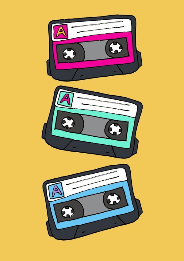 Retro Cassette Tape Greetings created by Anna Brim