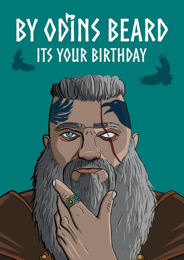 Odins beard birthday card created by Doodle by Day