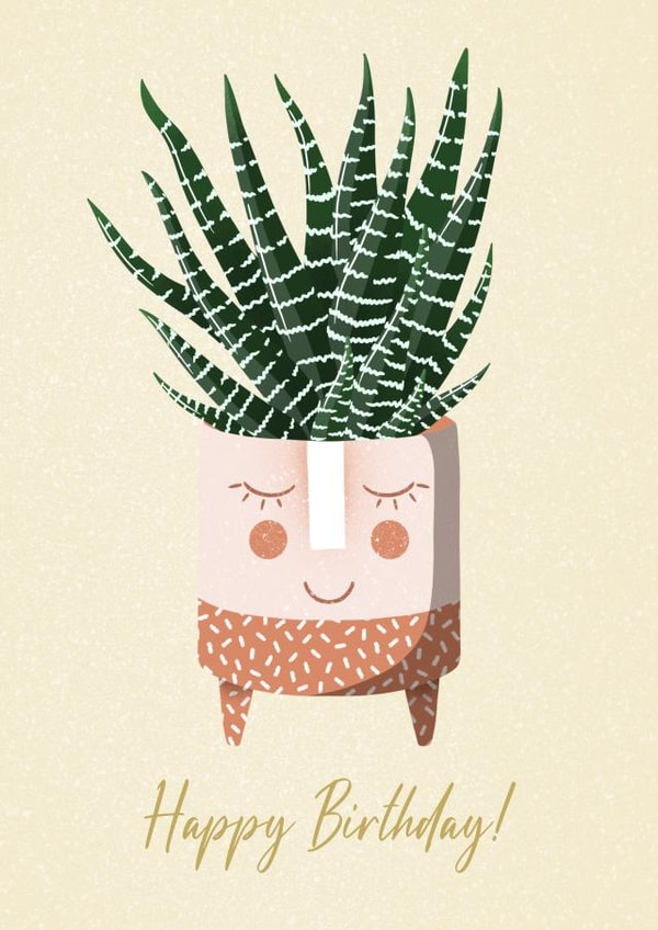 Cute House Plant Birthday Card created by Amy V Packham Art