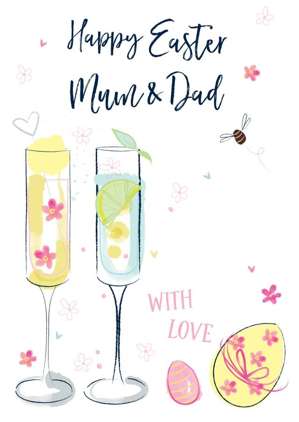 Happy Easter Mum & Dad with love created by Katie Phythian Design