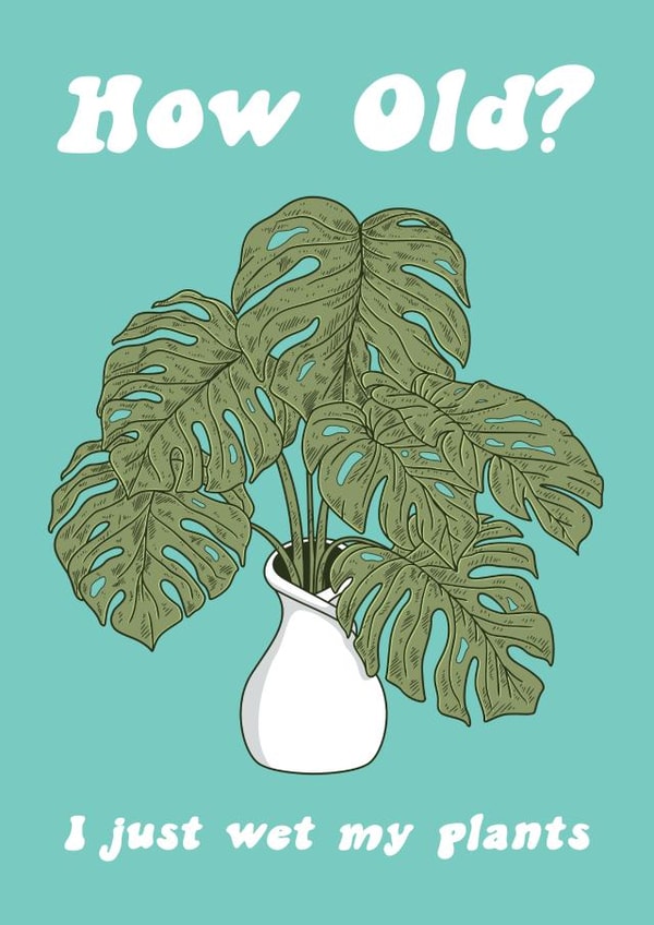 Funny Plant Birthday Card created by Summer Lane Studio