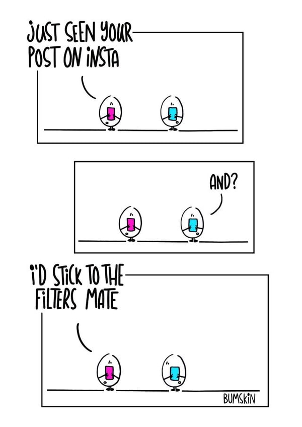 Cheeky instagram funny card created by bumskin