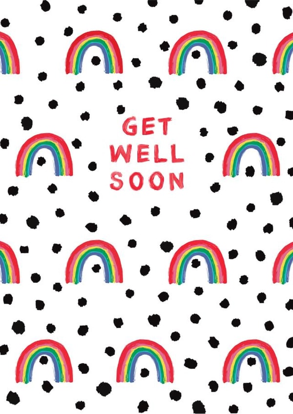 Get Well Soon Rainbow Dalmatian Spot Card created by Dolly’s Doodles