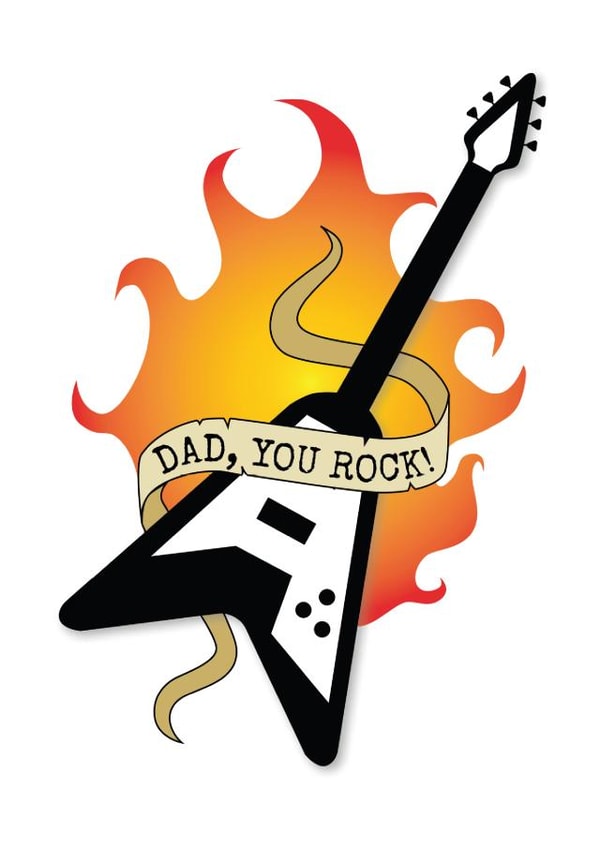 Dad, You Rock! Funny Father's Day or Birthday Guitar Card created by Knick Knack Crafts