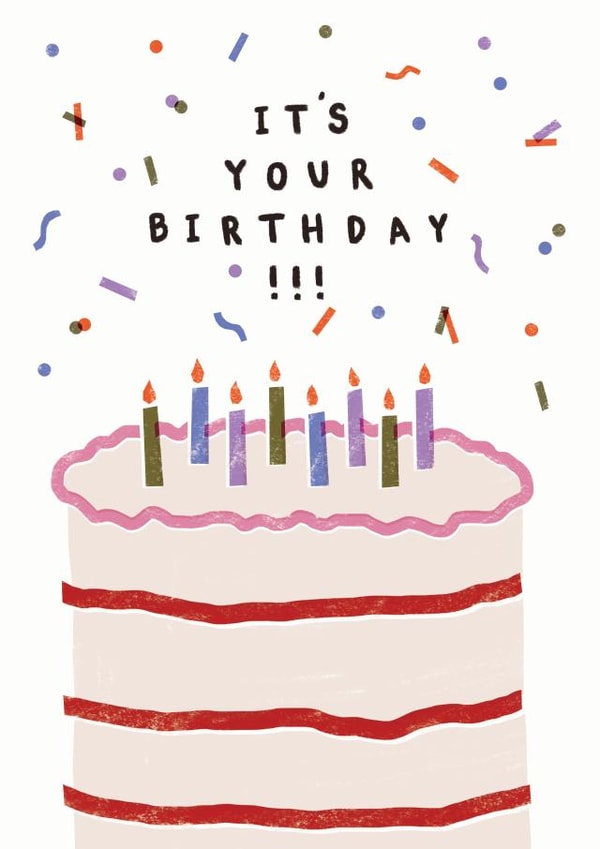 Birthday confetti cake card created by Louisa Taylor