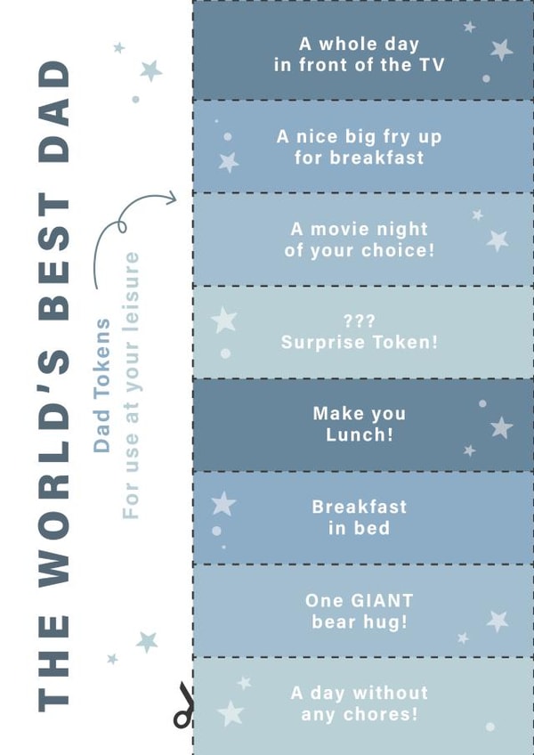 Best Dad Time together tokens Card created by Libby Whiteside