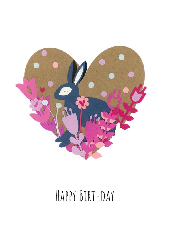 Happy Birthday hare card created by Little Island Crafts