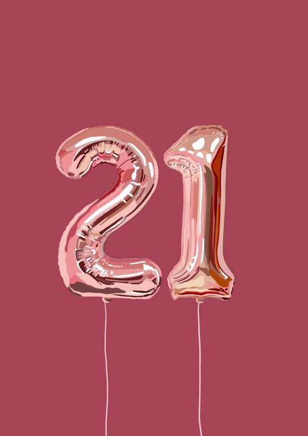 21st birthday balloon card  created by Fiona Sutherland