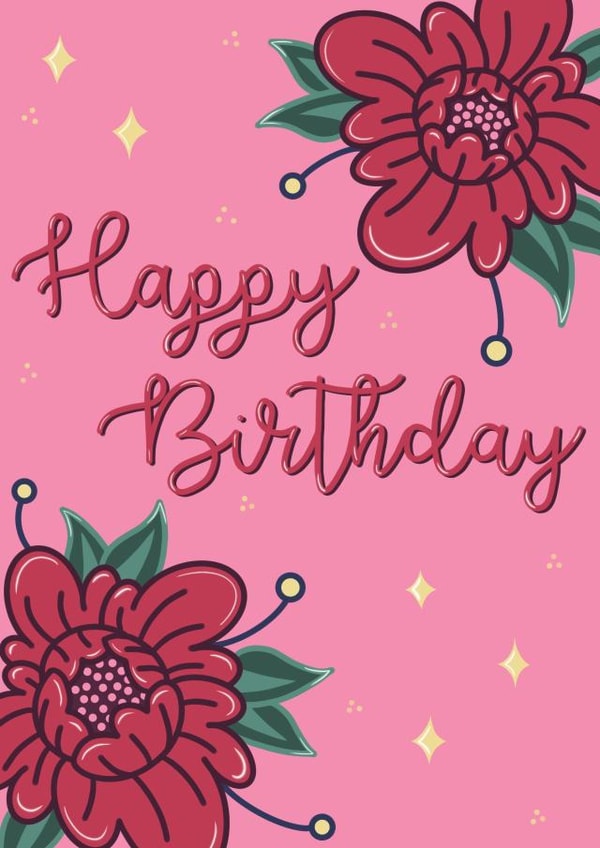 Happy birthday flowery card created by Honor Schaffer