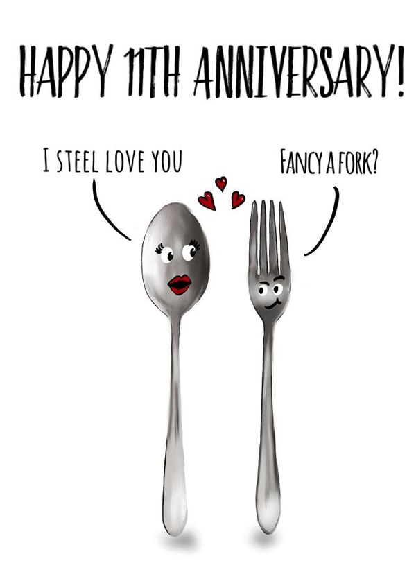 11th ‘Steel’ Anniversary Card created by picsandsquiggles