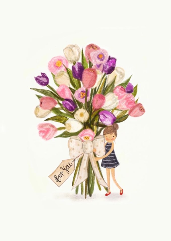 Tulip Bouquet Card created by Love Lucy Illustration