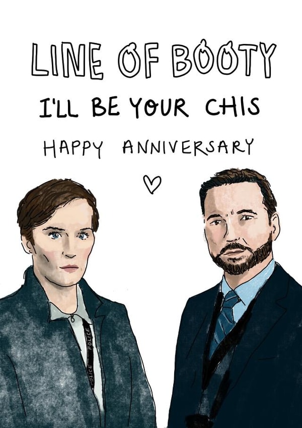 Line of Duty Anniversary Card created by Rosie Johnson Illustrates