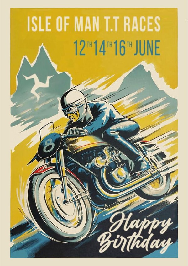 Isle Of Man TT Race Birthday Card created by Groves Design