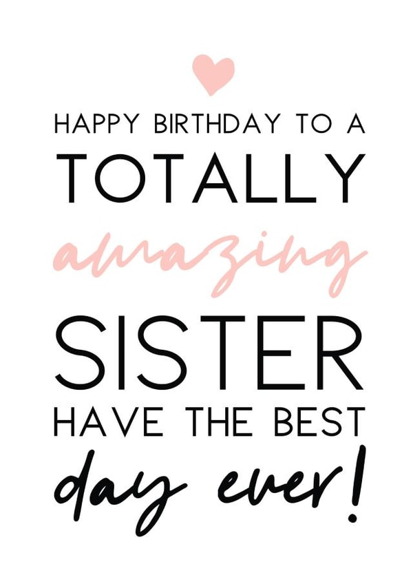 Happy Birthday amazing Sister created by Word Up Creative
