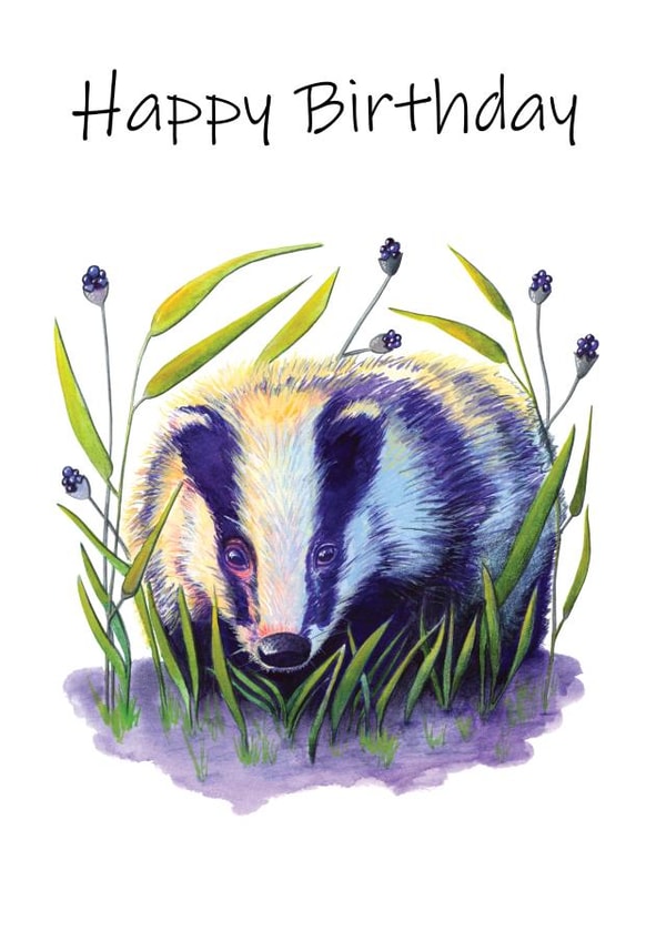 Cute Woodland Badger Happy Birthday Card created by Samantha Josephine